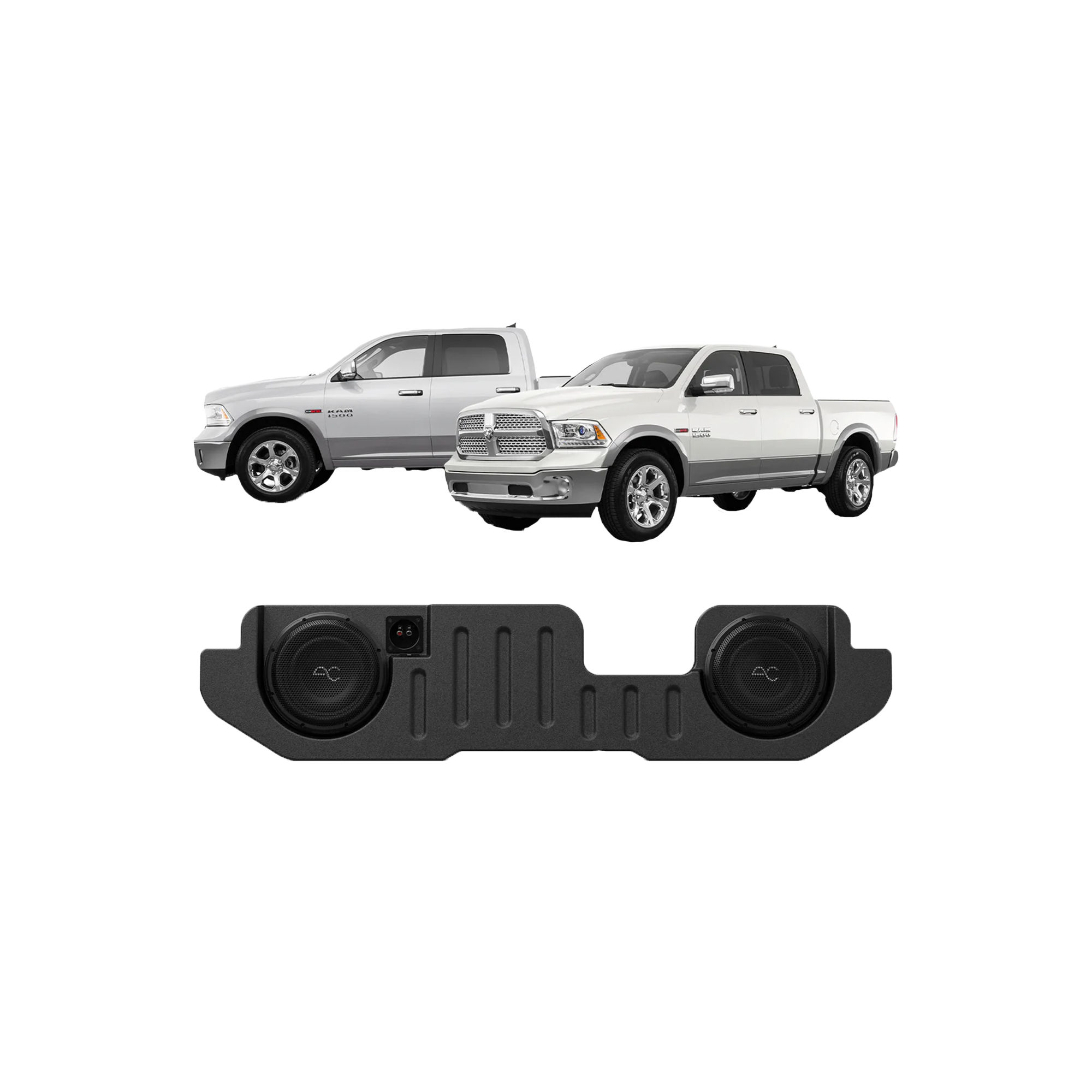 TXRM02D10 RAM Truck (2002-2025) Under Seat Dual 10" Loaded Subwoofer Enclosure