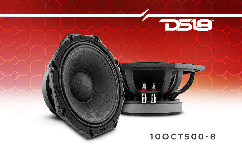 Octagonal 10" Mid-Range Loudspeaker 500 Watts Rms 8-Ohm - DS18