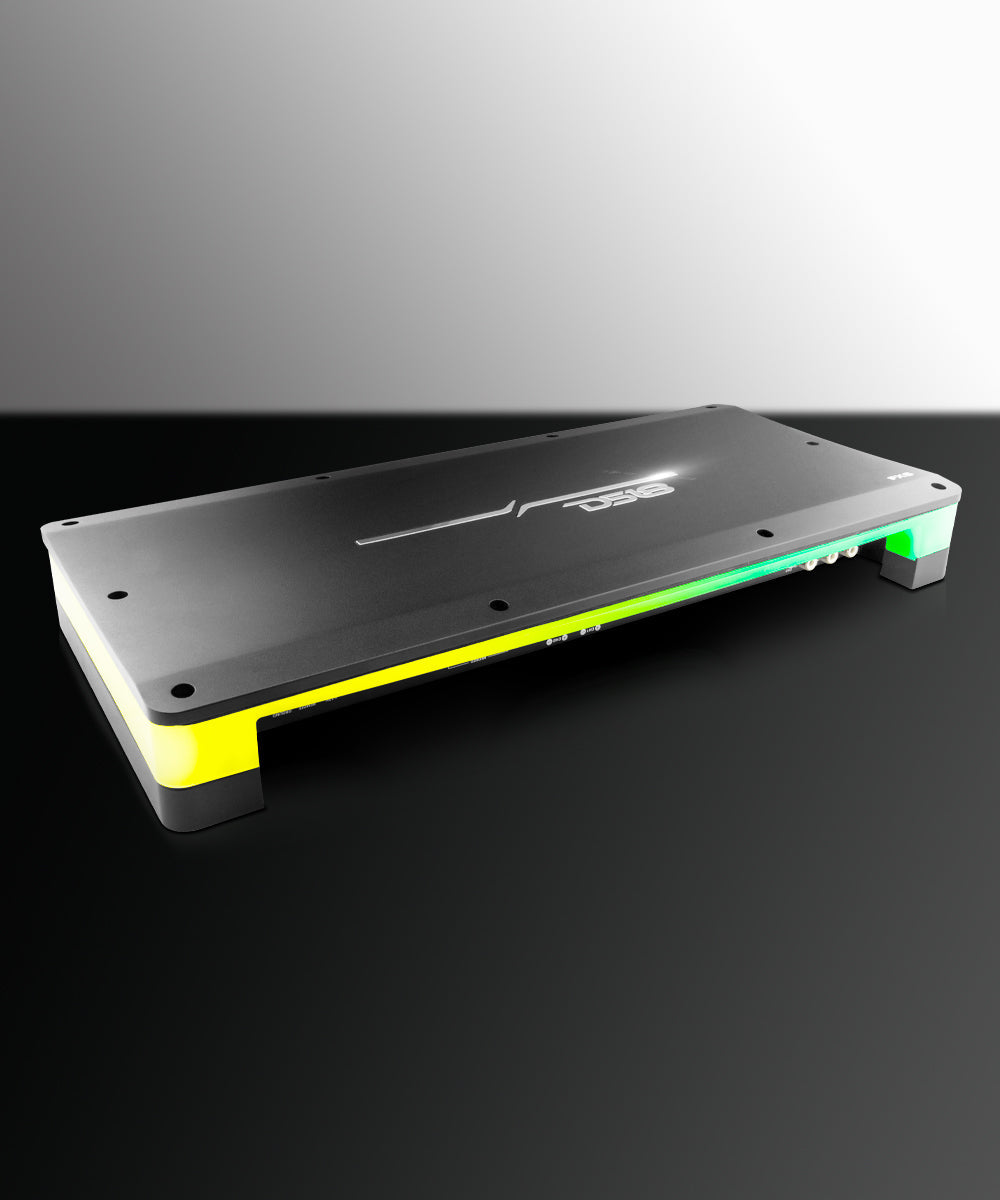Flush Mount / Surface Mount 6 Channel Class D Amplifier With Acrylic Cover for Custom Installation 6 X 180 Watts RMS @ 4 Ohm