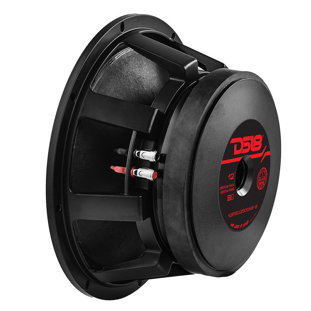 PRO 12" Mid-Bass Loudspeaker 1250 Watts Rms 8-Ohm - DS18