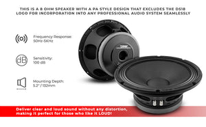 12" Mid-Bass Loudspeaker 700 Watts Rms 8-Ohm - DS18
