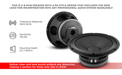 12" Mid-Bass Loudspeaker 700 Watts Rms 8-Ohm - DS18