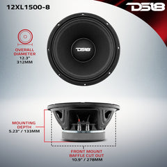 XL 12" Mid-Range Loudspeaker 750 Watts Rms 8-Ohm - DS18