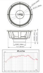 PRO 12" Neodymium Mid-Bass Loudspeaker 1000 Watts Rms 8-Ohm - DS18