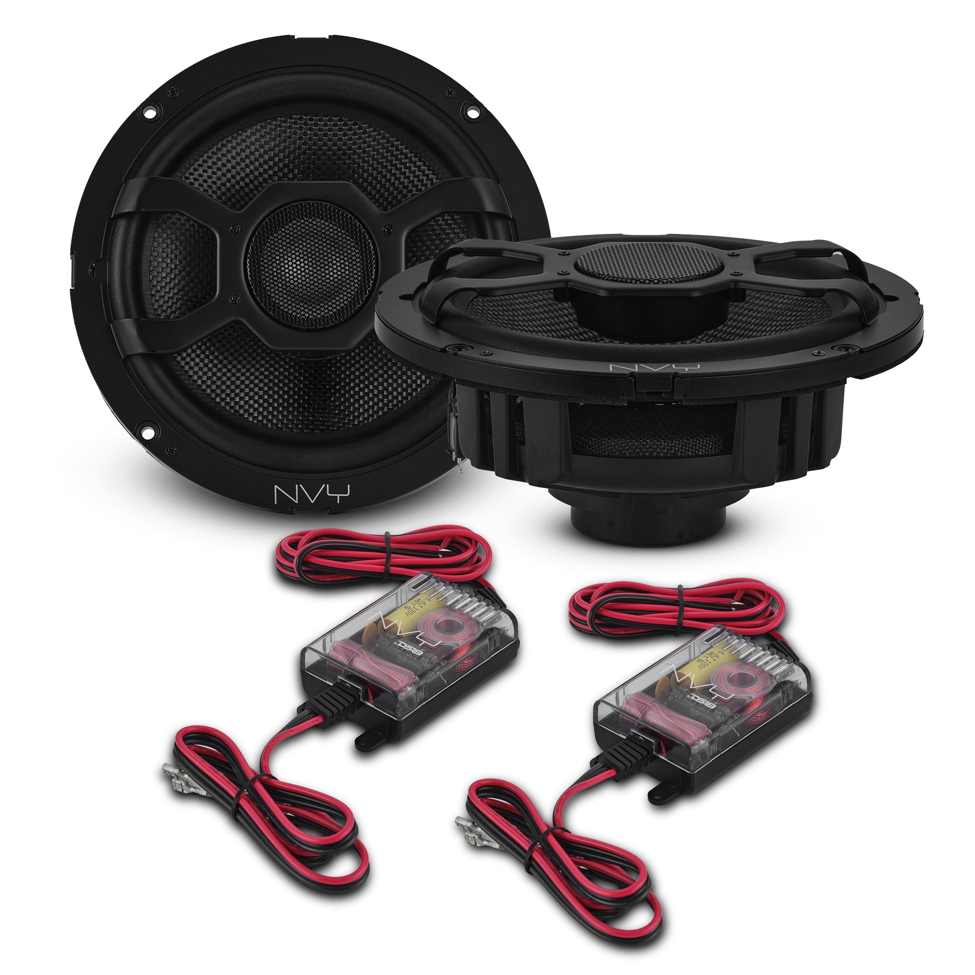 6.5" Component Speakers with Water-Resistant Glass Fiber Cone & Neodymium Magnet | 120W RMS 4-Ohm - DS18