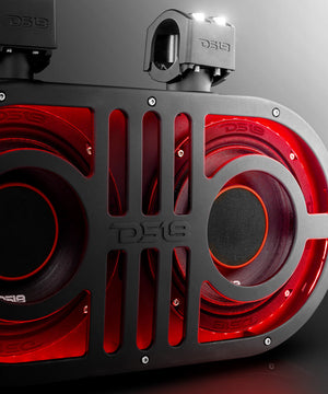 Dual 8" Marine and Powersports PRO Roll Cage Sound Bar System with Built in LED RGB Lights 500 Watts Rms ( 2 x PRO-HY8.4B