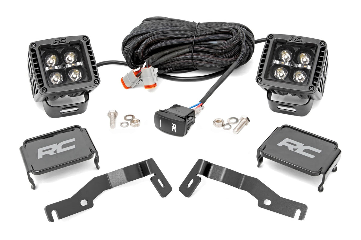 LED Light Kit | Ditch Mount | 2" Black Pair | White DRL | Toyota Tacoma (24-26)
