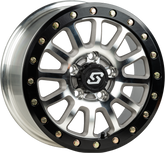 SANO BDLK WHEEL 15X7 5/4.5 6+1 (+50MM) BLK/AS CAST