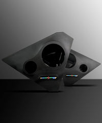 Polaris Slingshot Front Kick Empty Panel Pods With Digital LED Lights fits 2 x 6.5" Speakers and 2 x 3.8" Bullet Tweeters |