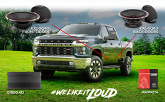 DS18 2016-2021 Chevy Silverado 3500 HD Crew and Extended Cab Front and Back Doors Speakers Better Upgrade/Replacement Package