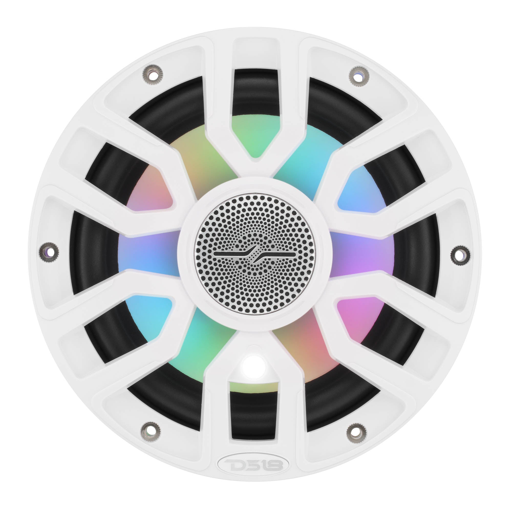 NXL 7.7” 2-Way Coaxial Marine Speaker with Bullet Tweeter, Digital LED Lights & White Deck LED | 175W RMS 4-Ohm - DS18