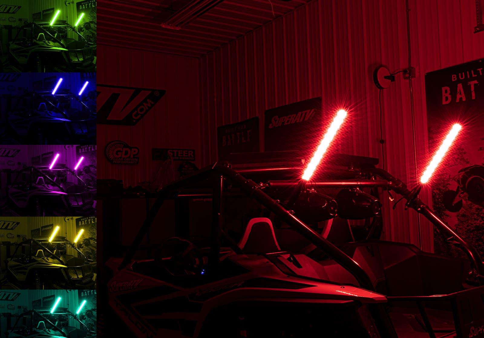 2' RGB LED Whip Lights