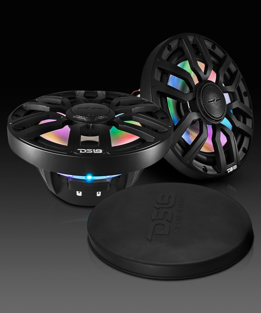 NXL 8" 2-Way Coaxial Marine Speaker with Bullet Tweeter and Digital Led Lights | 175W RMS 4-Ohm - DS18
