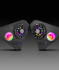 Polaris Slingshot Front Kick Panel Speaker Pods Loaded | 2 x NXL-IQ6/BK & 2 x PRO-TW1LD and Digital LED Lights | 2015