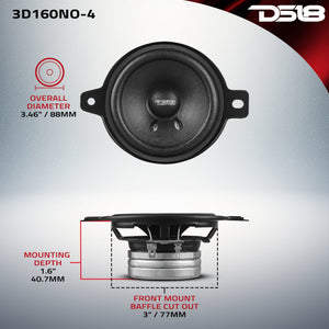 3" OEM Dashboard Loudspeaker with Neodymium Magnet | 80W RMS 4-Ohm - DS18