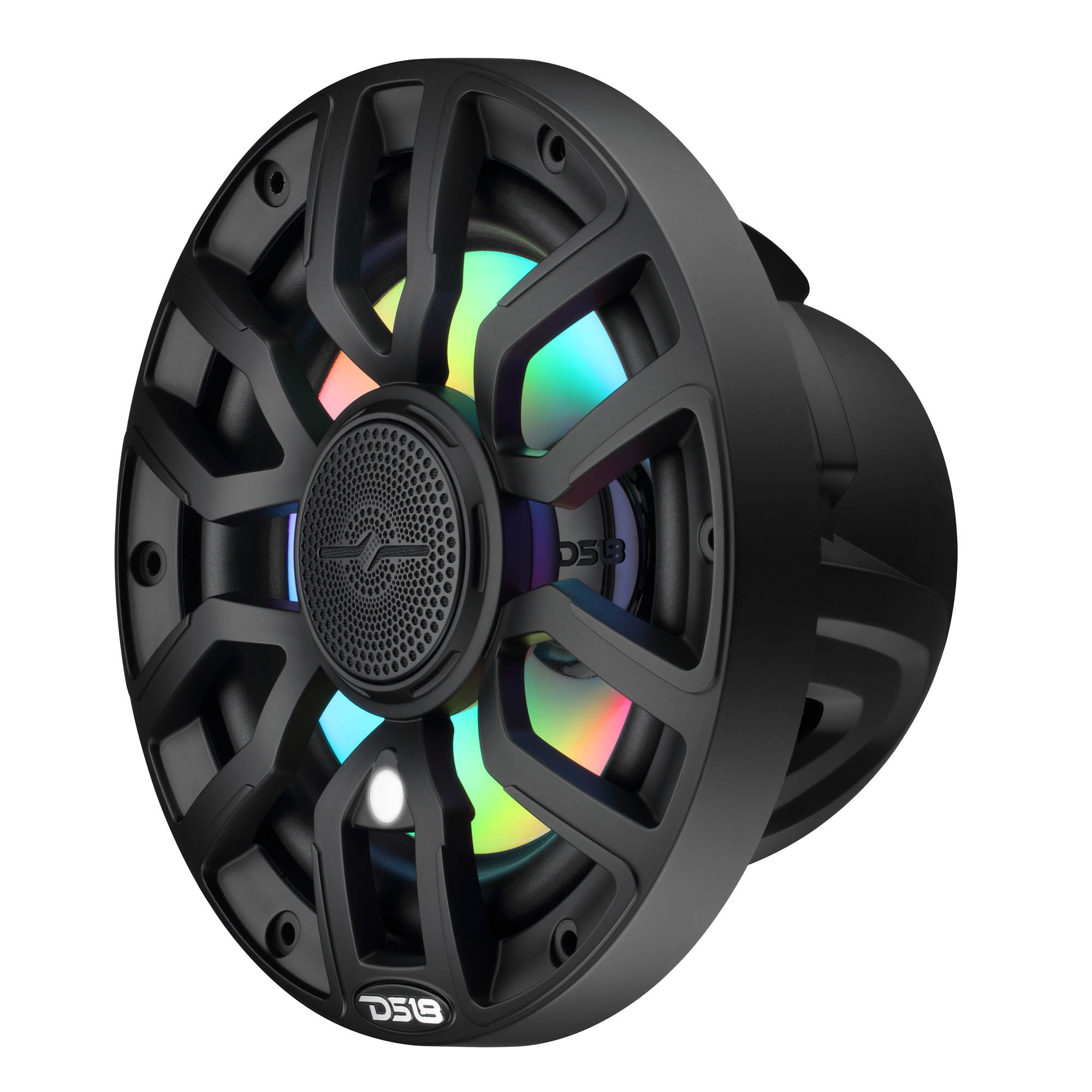 NXL 7.7” 2-Way Coaxial Marine Speaker with Bullet Tweeter, Digital LED Lights & White Deck LED | 175W RMS 4-Ohm - DS18