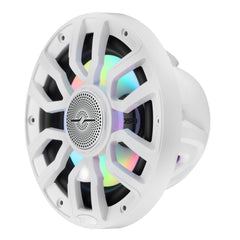 NXL 7.7” 2-Way Coaxial Marine Speaker with Bullet Tweeter, Digital LED Lights & White Deck LED | 175W RMS 4-Ohm - DS18