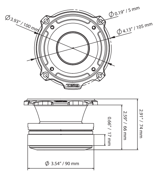 DS18 PRO-TW420 4" PRO Aluminum Super Bullet Tweeter 560 Watts (Single) - DS18
