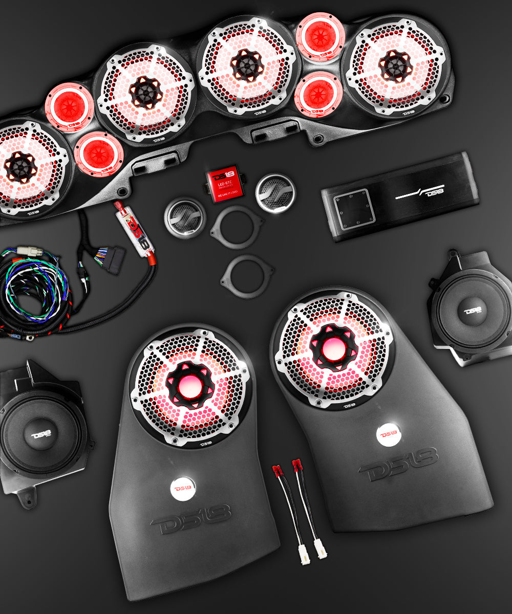Jeep JL Wrangler 2018–2023 Complete Audio Package – Loaded Sound Bar, Dash Enclosures, Subwoofers & Amplifier - DS18