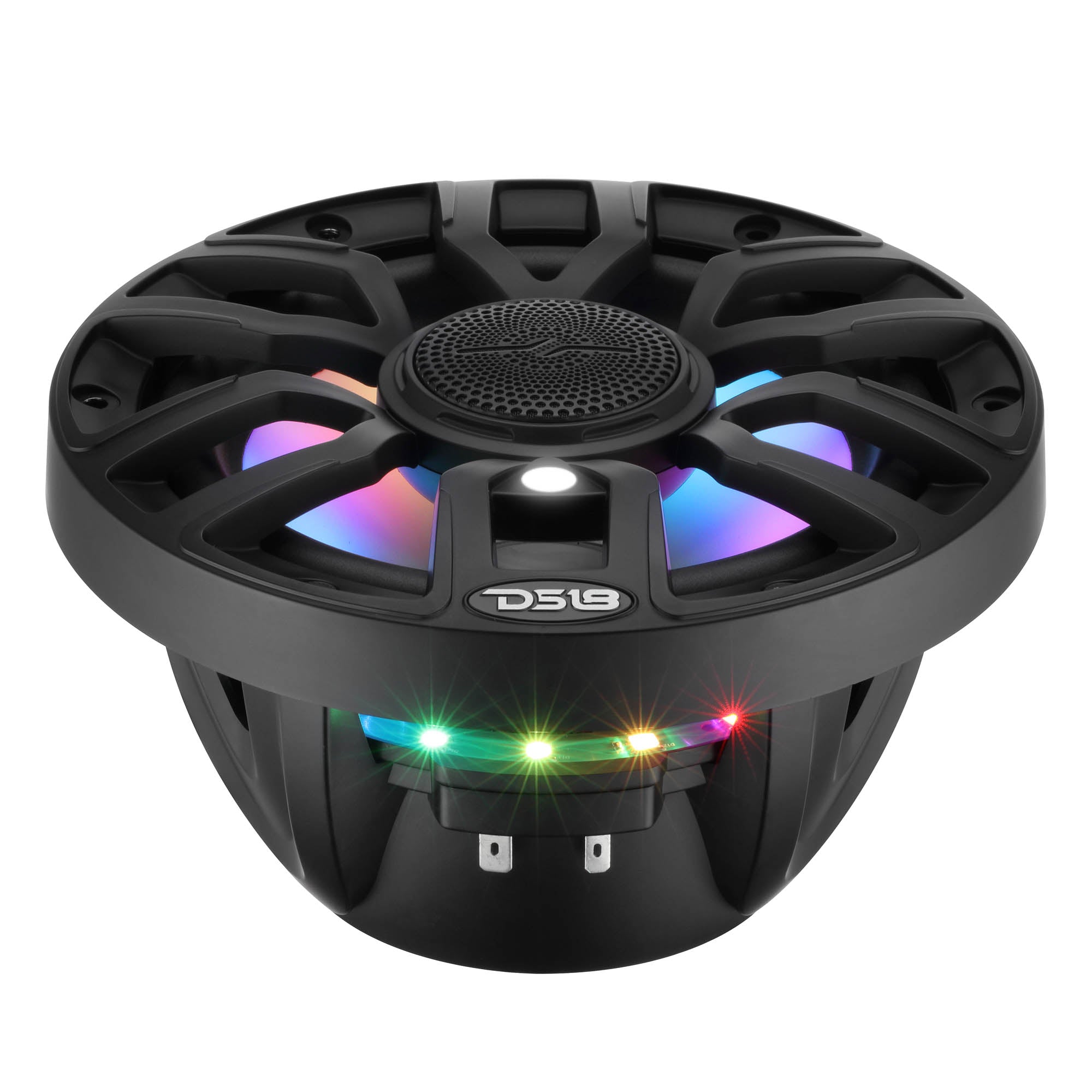 NXL 7.7” 2-Way Coaxial Marine Speaker with Bullet Tweeter, Digital LED Lights & White Deck LED | 175W RMS 4-Ohm - DS18
