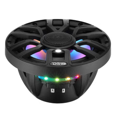 NXL 7.7” 2-Way Coaxial Marine Speaker with Bullet Tweeter, Digital LED Lights & White Deck LED | 175W RMS 4-Ohm - DS18
