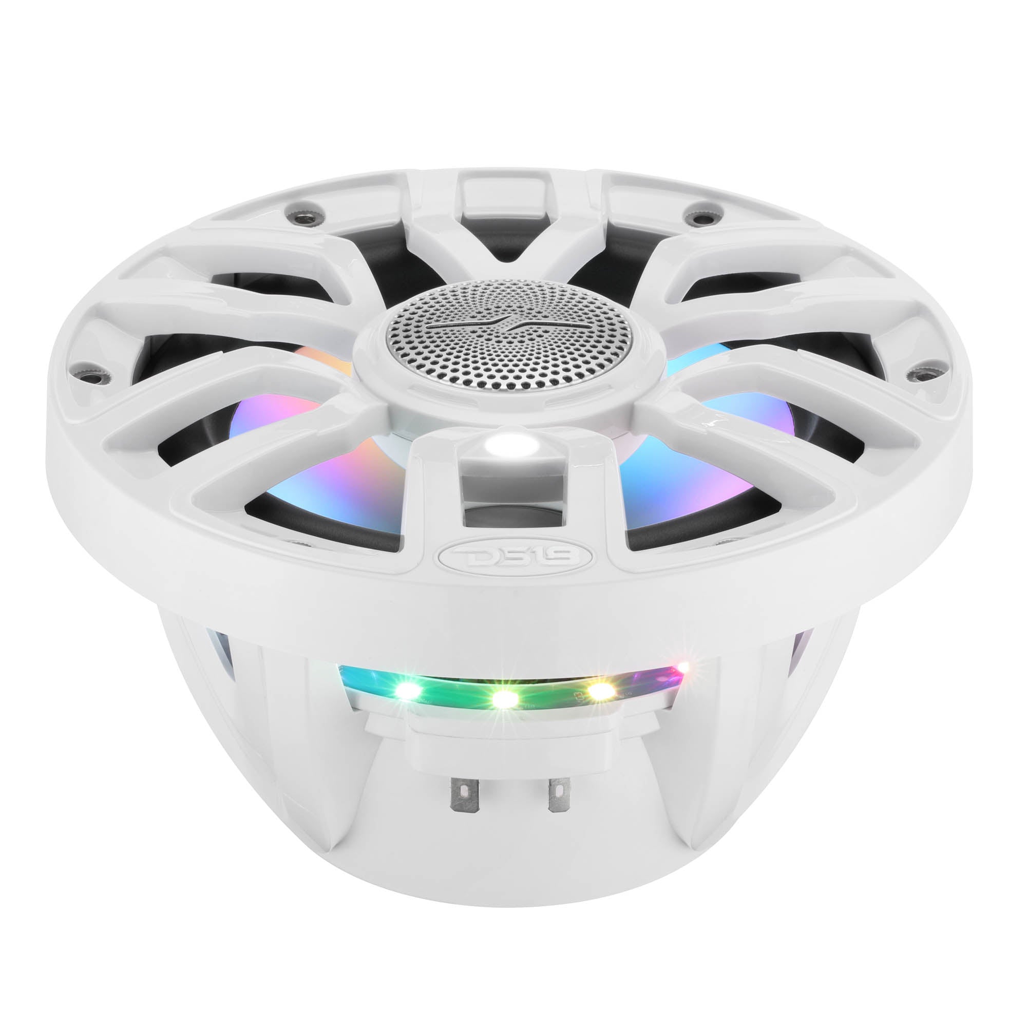 NXL 7.7” 2-Way Coaxial Marine Speaker with Bullet Tweeter, Digital LED Lights & White Deck LED | 175W RMS 4-Ohm - DS18