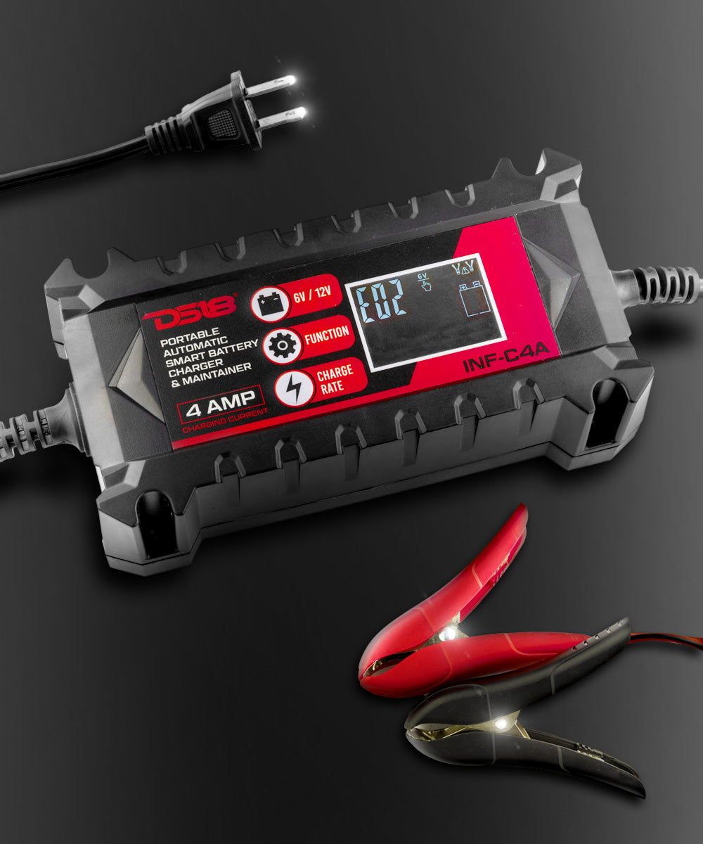 4 AMP Automatic Smart Lithium and AGM Car Battery Charger & Maintainer - DS18