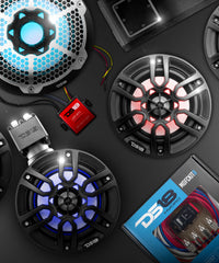 DS18 Best Marine Stereo Subwoofer Package 1 x 10” Subwoofer | 2 x 6.5” Speaker Tower | 2 x 6.5” Marine Speaker | 1 x 5 Ch