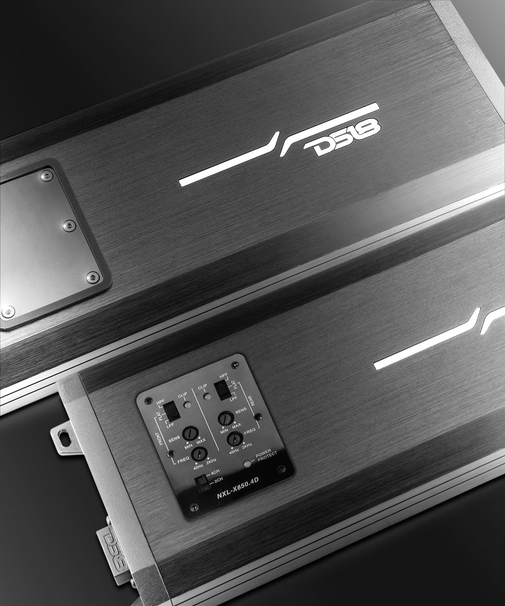 NXL 4-Channel Full-Range Class D IP67 Marine and Powersports Amplifier 4 x 200 Watts Rms @ 4-Ohm - DS18
