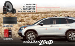 DS18 2008-2021 Honda CR-V Front and Back Doors Speakers Best Upgrade/Replacement Package 1800 Watts - DS18