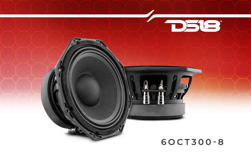 Octagonal 6.5" Mid-Range Loudspeaker 300 Watts Rms 8-Ohm - DS18