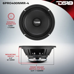 6.5” High-Sensitivity Professional Midrange Loudspeaker with Neodymium Magnet | 200W RMS 4-Ohm - DS18