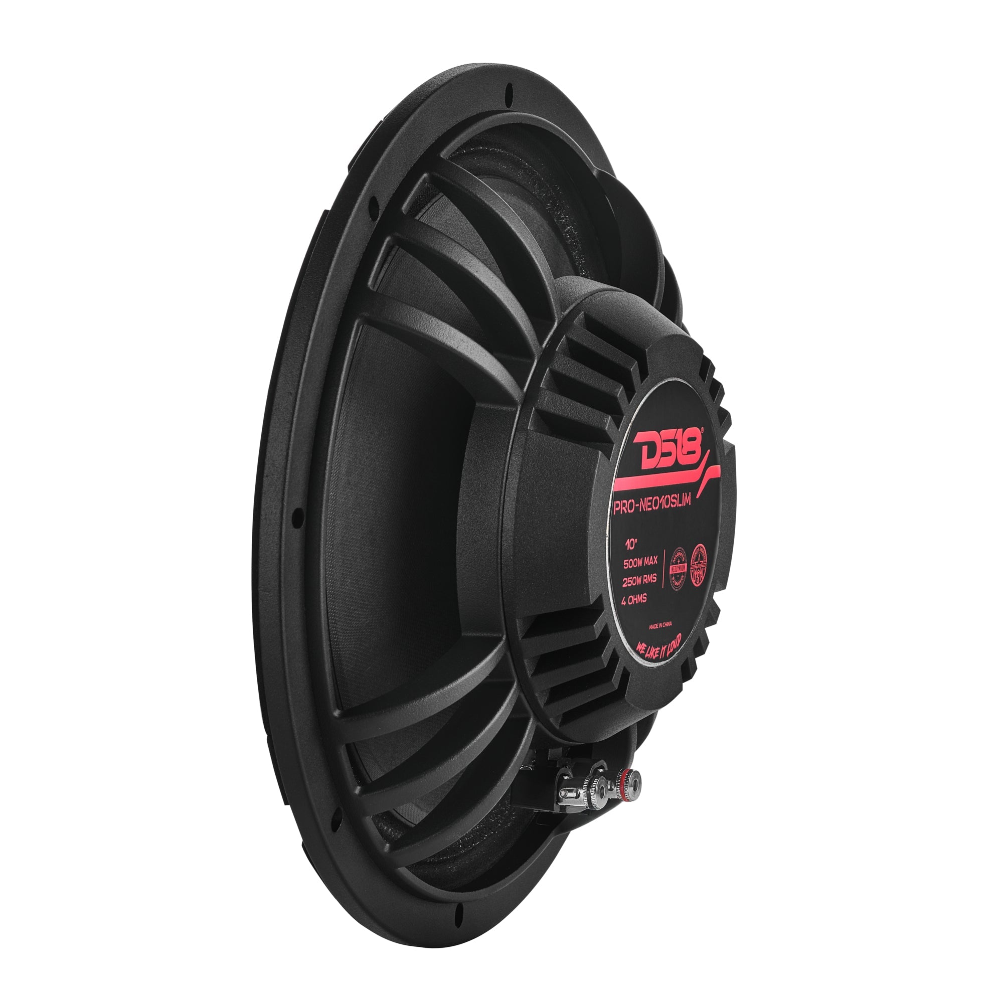 PRO 10" Slim Neodymium Mid-Range Loudspeaker with Bullet | 250W RMS 4-Ohm - DS18