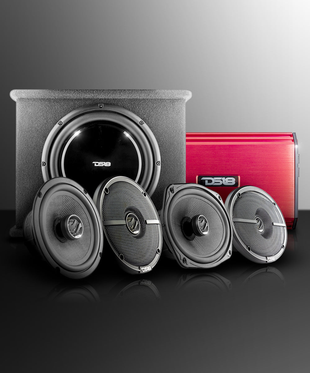 DS18 CARPK-4 ZXi High Volume Complete System 6.5 Package with powered 10 inch subwoofer - DS18