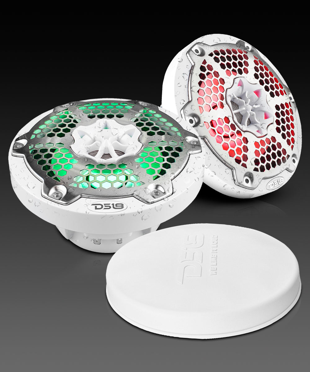 NXL 6.5" 2-Way Coaxial Marine Speaker With LED RGB Lights 100 Watts Rms 4-Ohm - DS18