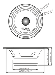 PRO-X 8" Mid-Range Loudspeaker with Bullet | 275W RMS 4-Ohm - DS18