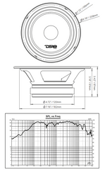 PRO-X 8" Mid-Range Loudspeaker with RGB Light Bullet 275 Watts Rms 4-Ohm - DS18