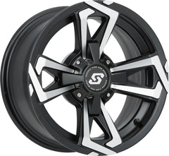 RIOT WHEEL 12X7 4/110 5+2 (+10MM) BLK/MACHINED