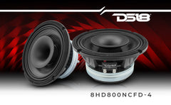 8" Neodymium Coaxial Hybrid Mid-Bass Water resistant Carbon Fiber Cone Loudspeaker with Built-in Driver 400 Watts Rms 4-Ohm