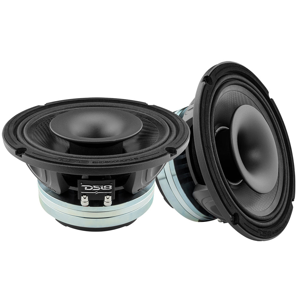 8" Neodymium Coaxial Hybrid Mid-Bass Water resistant Carbon Fiber Cone Loudspeaker with Built-in Driver 400 Watts Rms 8-Ohm