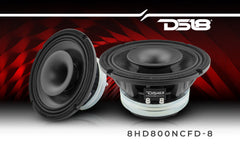 8" Neodymium Coaxial Hybrid Mid-Bass Water resistant Carbon Fiber Cone Loudspeaker with Built-in Driver 400 Watts Rms 8-Ohm