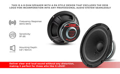 8" Mid-Bass Loudspeaker 150 Watts Rms 8-Ohm - DS18