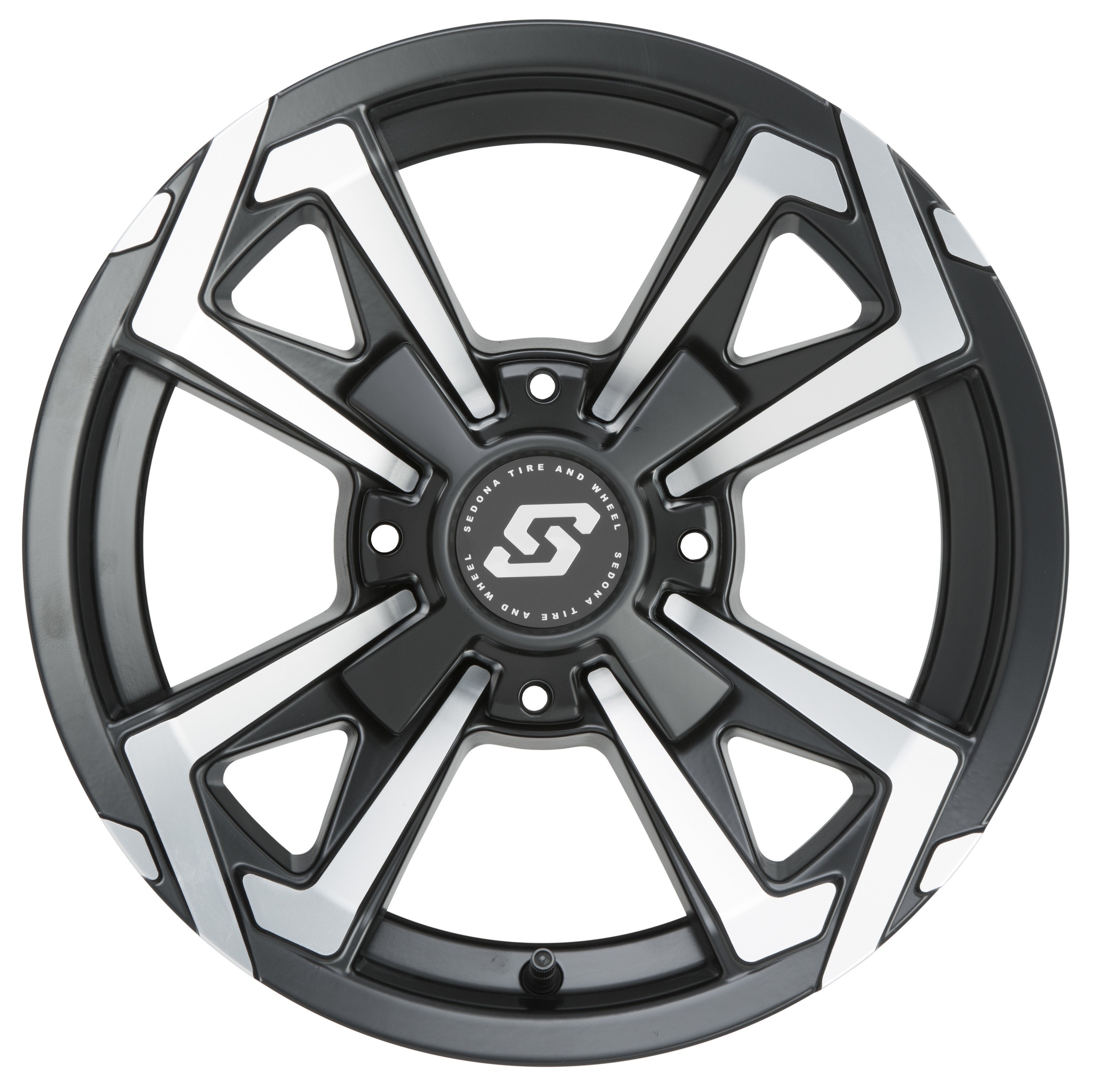 RIOT WHEEL 12X7 4/110 5+2 (+10MM) BLK/MACHINED