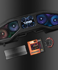Jeep JL, JT Overhead Sound Bar Package With Vinyl Finish and Dream LED Lights 4 x 8" and 4 Tweeters (MADE IN USA) - DS18