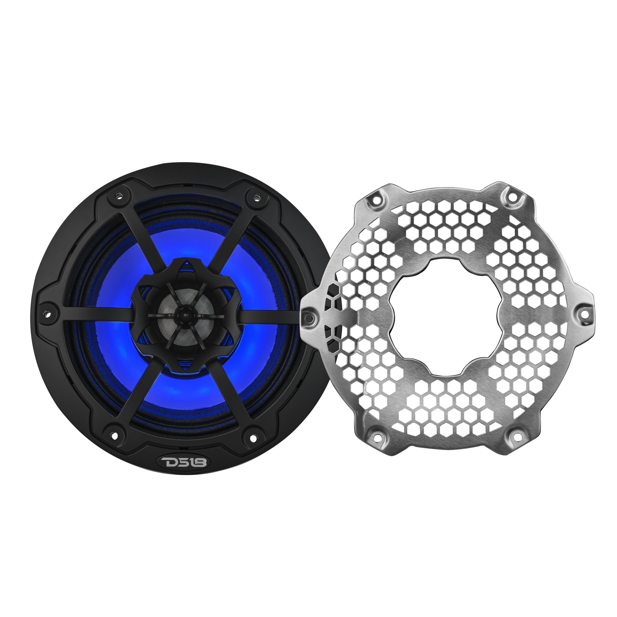 6.5” Marine 2-Way Hybrid Speaker with RGB LED, Compression Driver and Neodymium Magnet | 250W RMS 4-Ohm - DS18