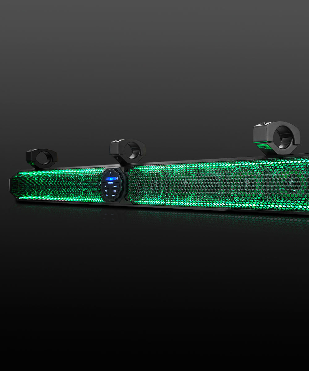 37" Marine Amplified Soundbar with Bluetooth USB & RGB Lighting 10 Speakers 1200 Watts - DS18