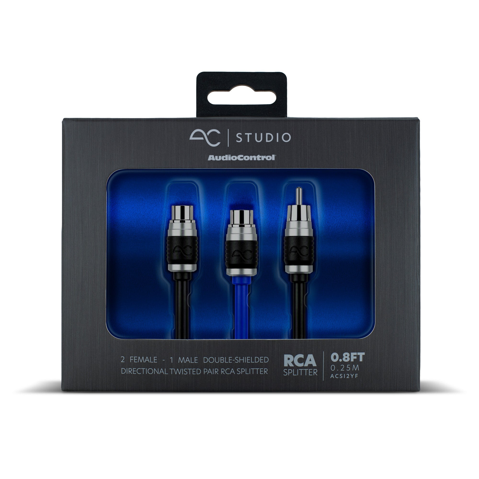 AC Studio 1 Male - 2 Female Double-Shielded Directional Twisted Pair RCA Y Splitter