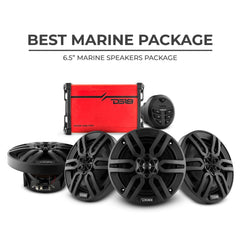 Best Marine Audio Package - 4 X 6.5" Speakers with Head Unit & 4 Channel Amplifier - DS18