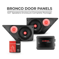Ford Bronco 6th GEN Loaded Front Door 6.5" Speakers and 3.78" Tweeter Speaker Panels Package - DS18
