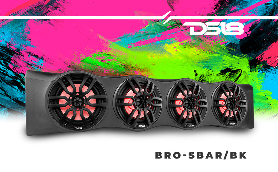 Ford Bronco 6th Gen 4-Door Overhead Bar System fits 4 x 8" speakers + 2 x 6.5" Speakers and 2 x 3.78" Tweeters - DS18